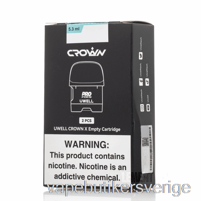 Vape Sverige Uwell Crown X Ersättningsbaljor 5,3ml Tomma Baljor